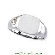 14K White Gold Signet Ring