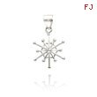 14K White Gold Simple Diamond Snowflake Pendant