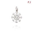 14K White Gold Simple Snowflake Charm