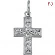 14K White Gold Small Cross Pendant