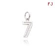 14K White Gold Small Diamond-Cut Number 7 Charm