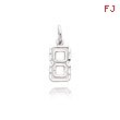 14K White Gold Small Diamond-Cut Number 8 Charm
