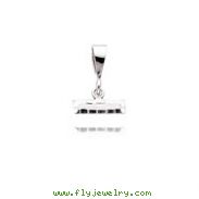 14K White Gold Small Diamond-Cut Number Top Charm