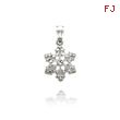 14K White Gold Small Diamond-Cut Snowflake Pendant