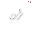 14K White Gold Small Fancy Script Initial 