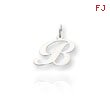 14K White Gold Small Fancy Script Initial 