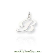14K White Gold Small Fancy Script Initial "B" Charm
