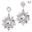 14K White Gold Snowflake Dangle Earrings