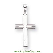 14K White Gold Solid Cross Pendant