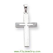 14K White Gold Solid Cross Pendant