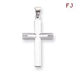 14K White Gold Solid Cross Pendant