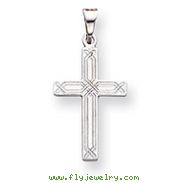 14k White Gold Solid Cross Pendant