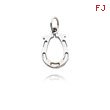 14K White Gold Solid Horseshoe Charm