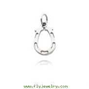 14K White Gold Solid Horseshoe Charm