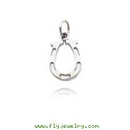 14K White Gold Solid Horseshoe Charm