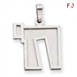 14k White Gold Solid Satin Chai Charm