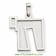 14k White Gold Solid Satin Chai Charm