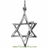 14K White Gold Star Of David