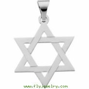 14K White Gold Star Of David Pendant