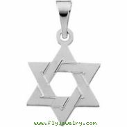 14K White Gold Star Of David Pendant