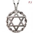 14K White Gold Star Of David Pendant