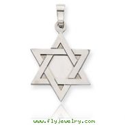 14K White Gold Star Of David Pendant