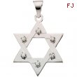 14K White Gold Star Of David Pendant With Diamond