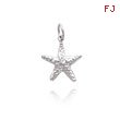 14K White Gold Starfish Charm