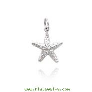 14K White Gold Starfish Charm