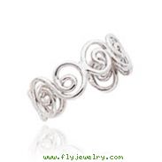 14K White Gold Swirl Toe Ring