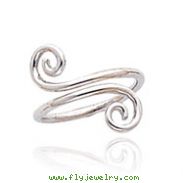 14K White Gold Swirl Toe Ring