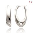 14K White Gold Tapered Slanted Oval Hoop Earrings