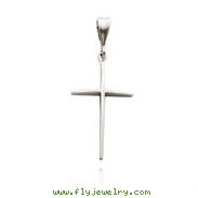 14K White Gold Thin Cross Pendant