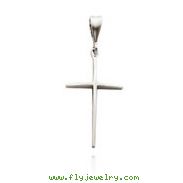 14K White Gold Thin Cross Pendant