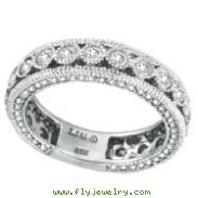 14K White Gold Three Sided Bezel Set 1.28ct Diamond Eternity Ring Band