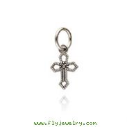 14K White Gold Tiny Cross Charm