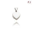 14K White Gold Tiny Polished Heart-Shaped Locket