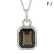 14K White Gold Topaz & Diamond Necklace