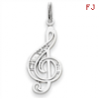 14k White Gold Treble Cleft Charm