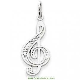 14k White Gold Treble Cleft Charm