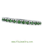 14K White Gold Tsavorite Eternity Guard Ring