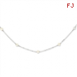 14K White Gold White Cultured Pearl Necklace chain