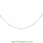 14K White Gold White Cultured Pearl Necklace chain