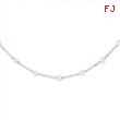 14K White Gold White Cultured Pearl Necklace chain