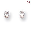 14K White Gold White Topaz  Stud Earrings