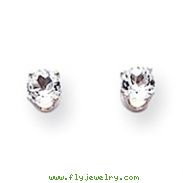 14K White Gold White Topaz Stud Earrings