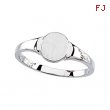 14K White RING Signet Ring