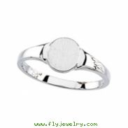 14K White RING Signet Ring