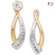 14K White Yellow Gold Pair Two Tone Diamond Earring Jacket  Diamond quality AA (I1 clarity G-I color