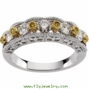 14K White Yellow Gold Two Tone Bridal Anniversary Band